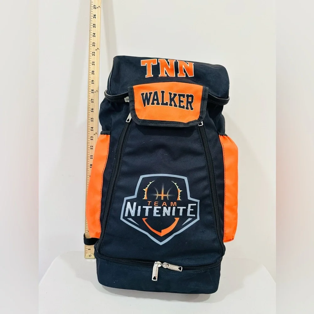 Backpack With Inscription TNN Walker And‎ Shoe Compartment Black /Orange
